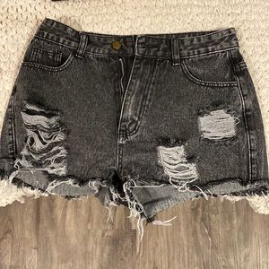 High-Rise Denim Shorts